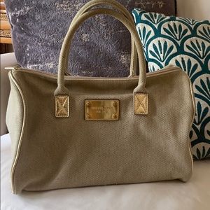 Michael Kors tan linen purse
